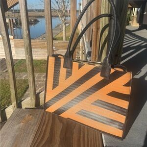 Kate Landry Camel and Black Tote